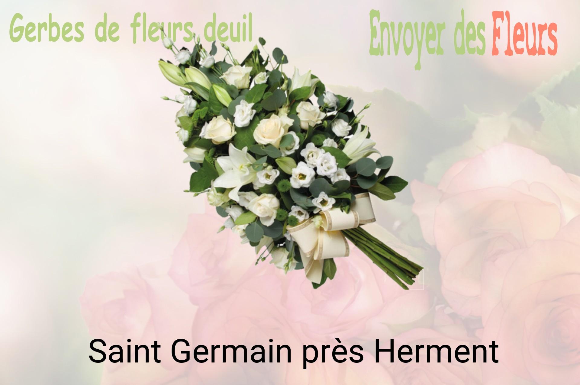 Gerbe de fleurs de deuil livrée à Saint-Germain-près-Herment